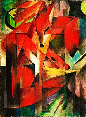 The Foxes Print by Franz Marc