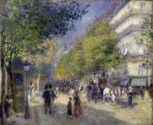 The Grands Boulevards Print by Pierre-Auguste Renoir