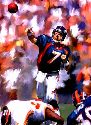 Wall Art - Painting -  John Elway Gun, III by Iconic Images Art Gallery David Pucciarelli