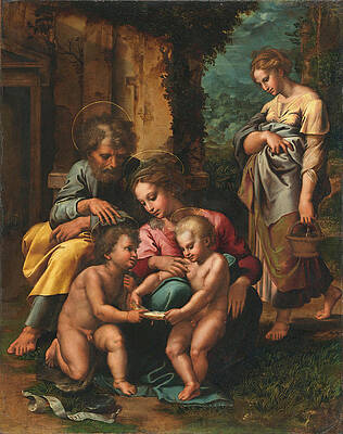The Holy Family Print by Giulio Romano