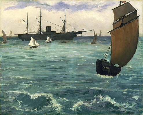 The Kearsarge at Boulogne Print by Edouard Manet