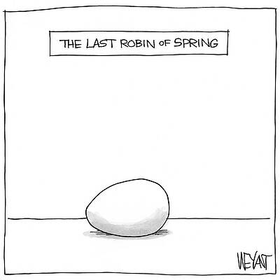 Wall Art - Drawing - The Last Robin Of Spring #1 by Christopher Weyant