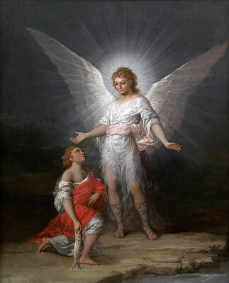 Tobias and the Angel Print by Francisco Goya
