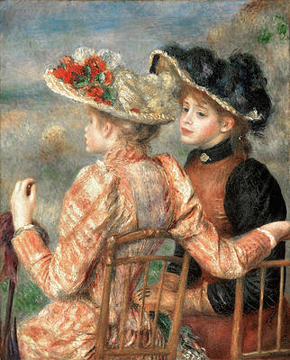 Two Girls Print by Pierre-Auguste Renoir