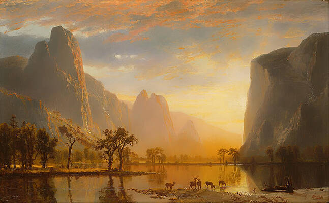 Valley of the Yosemite Print by Albert Bierstadt