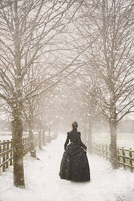 Working Class Victorian Woman In Winter Snow Zip Pouch by Lee Avison -  Pixels