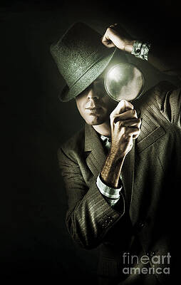 Wall Art - Photograph - Vintage Undercover Spy On Dark Background by Jorgo Photography