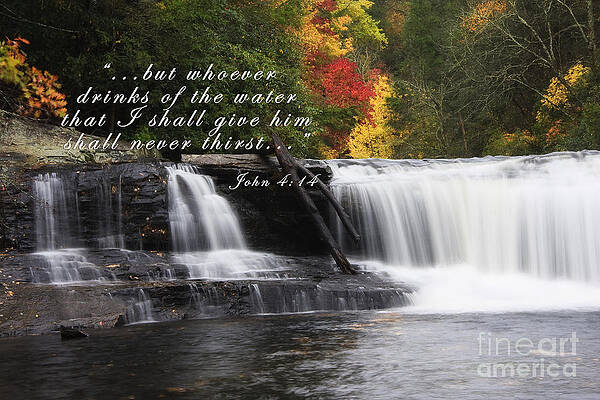 Wall Art - Photograph - Waterfall with Scripture #1 by Jill Lang