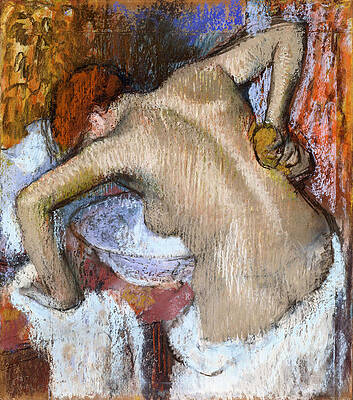 Woman Sponging Her Back Print by Edgar Degas