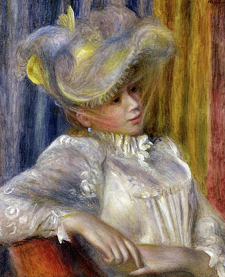 Woman with a Hat Print by Pierre-Auguste Renoir