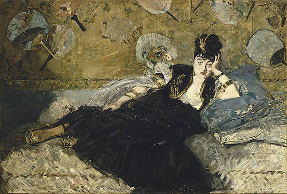 Woman with Fans Print by Edouard Manet