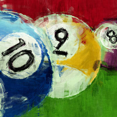 Wall Art - Digital Art - 10 9 8 Billiards Abstract by David G Paul