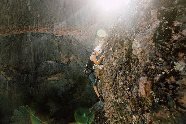Wall Art - Photograph - A Man Rock Climbing In Pinnacles #10 by Ryan Tuttle