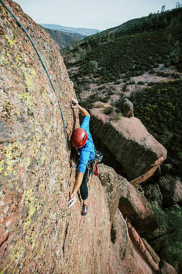 Wall Art - Photograph - A Man Rock Climbing In Pinnacles #11 by Ryan Tuttle