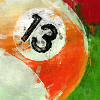 Wall Art - Digital Art - 13 Ball Billiards Abstract by David G Paul