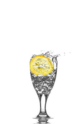 Wall Art - Photograph - Slice of lemon in Glass #14 by Peter Lakomy