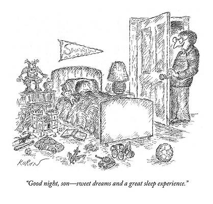 Wall Art - Drawing - Good Night, Son - Sweet Dreams And A Great Sleep by Edward Koren