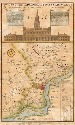 Wall Art - Photograph - 1752  Scull  Heap Map of Philadelphia and Environs by Paul Fearn