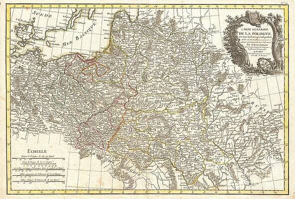 Wall Art - Photograph - 1771 Zannoni Map of Poland and Lithuania by Paul Fearn