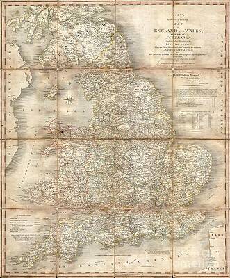 Wall Art - Photograph - 1796 Cary Folding Case Map of England and Wales by Paul Fearn