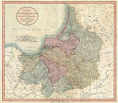 Wall Art - Photograph - 1799 Cary Map of Prussia and Lithuania  by Paul Fearn