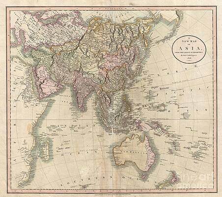 Wall Art - Photograph - 1806 Cary Map of Asia Polynesia and Australia by Paul Fearn