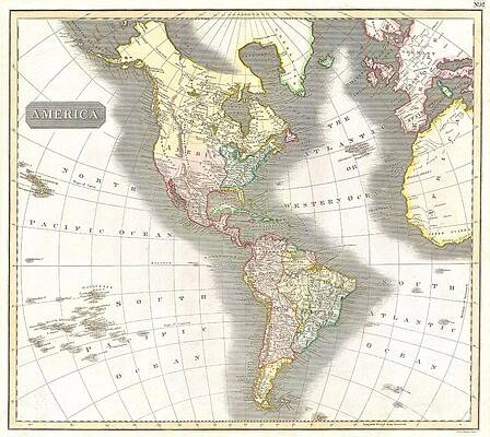 Wall Art - Photograph - 1814 Thomson Map of North and South America by Paul Fearn