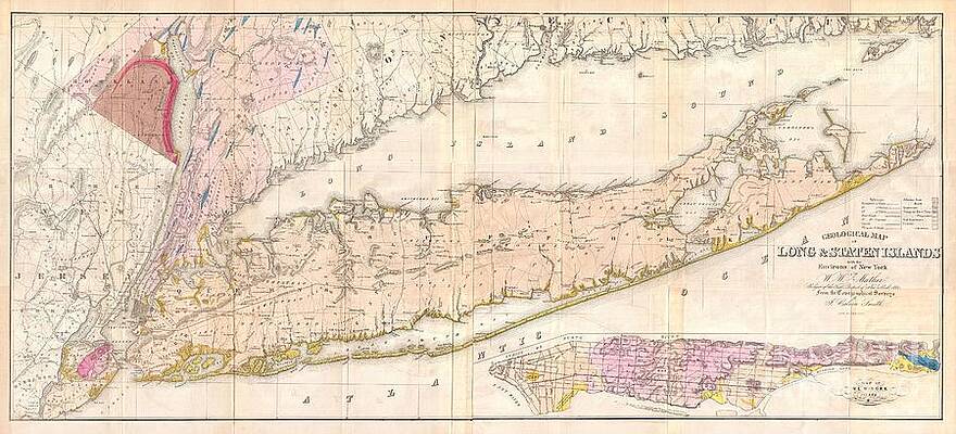 Wall Art - Photograph - 1842 Mather Map of Long Island New York by Paul Fearn