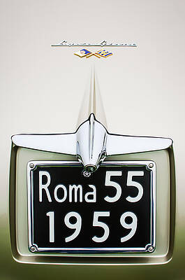 Wall Art - Photograph - 1955 Alfa Romeo 1900 CSS Ghia Aigle Cabriolet Grille Emblem - Super Sprint Emblem -0601c by Jill Reger