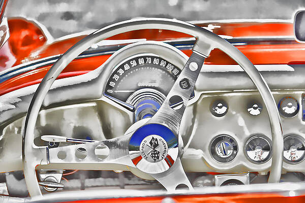 Wall Art - Photograph - 1956 Chevy Corvette Dash Wowc by Kevin Anderson