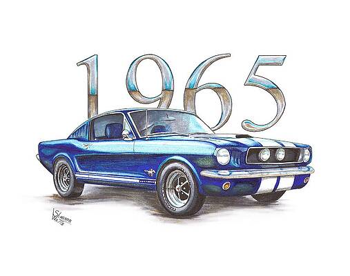 Ford Mustang Drawing - Etsy Sweden
