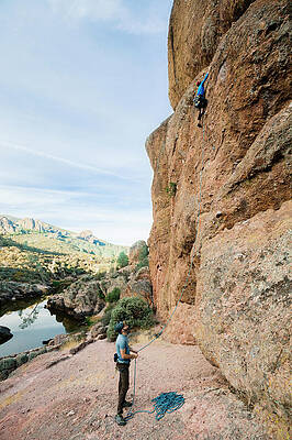 Wall Art - Photograph - A Man Rock Climbing In Pinnacles #2 by Ryan Tuttle