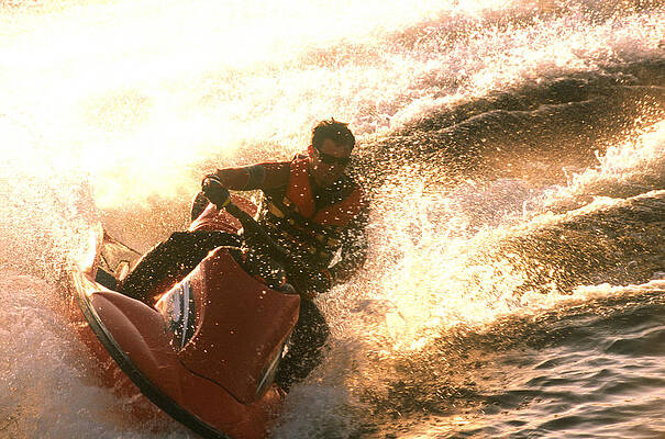 Wall Art - Photograph - Aerial View  Of A Man In A Power Turn #2 by Joel Sheagren