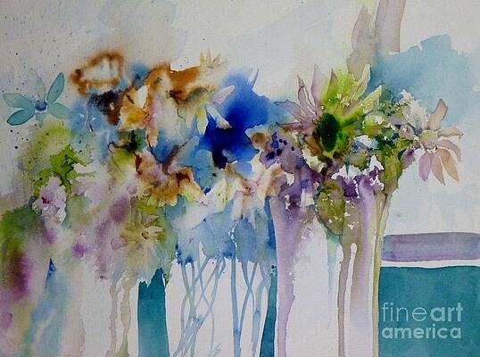 Wall Art - Painting - All in a row #2 by Donna Acheson-Juillet
