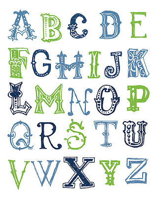 Wall Art - Digital Art - Alphabet Poster #3 by Jaime Friedman