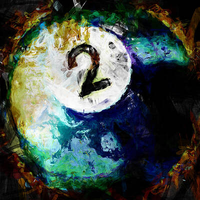 Wall Art - Digital Art - 2 Ball Billiards Abstract by David G Paul