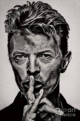 Wall Art - Drawing - David Bowie - Pencil Abstract by Doc Braham