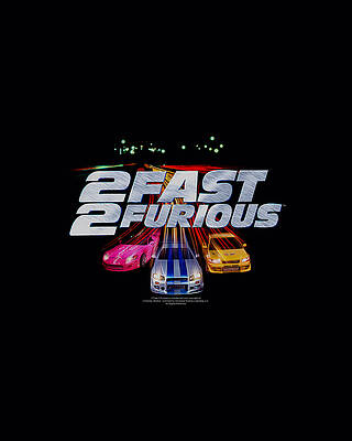 Graphic Wall Art featuring the digital art 2 Fast 2 Furious - Logo by Brand A
