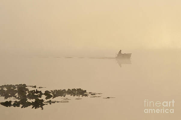 Wall Art - Photograph - Fisherman In Boat, Lake Cassidy #2 by Jim Corwin