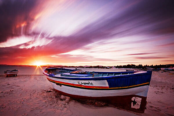 Fishing Boat at Sunset / Tunisia by Barry O Carroll Fishing Boat at Sunset / Tunisia by Barry O Carroll