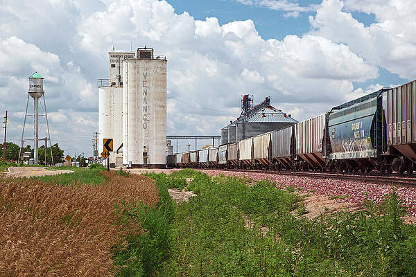 Wall Art - Photograph - Grain Elevators And Railway #2 by Science Photo Library
