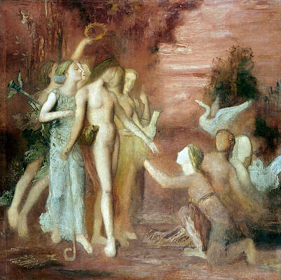 Hesiod and the Muses Print by Gustave Moreau