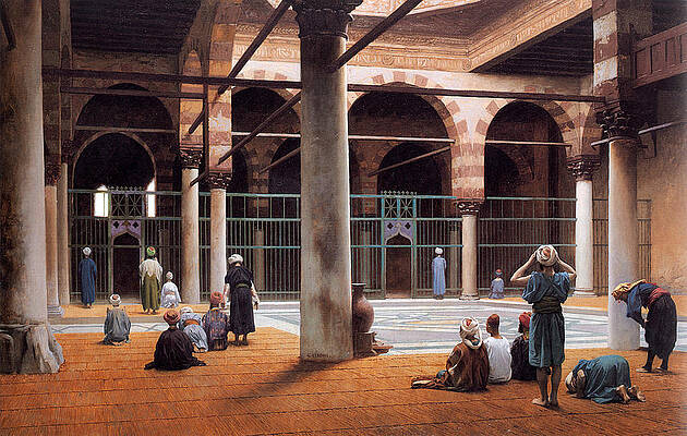 Interior of a Mosque Print by Jean-Leon Gerome