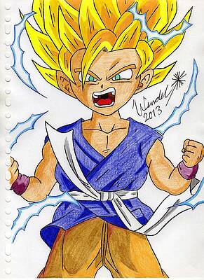 Wall Art - Drawing - Kid Goku by Wendel Krolis