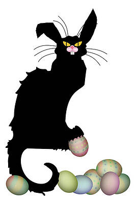 Le Chat Noir Digital Art Pixels