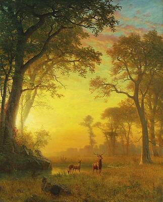 Light in the Forest Print by Albert Bierstadt
