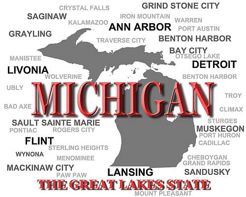 Wall Art - Photograph - Michigan State Pride Map Silhouette  #2 by Keith Webber Jr