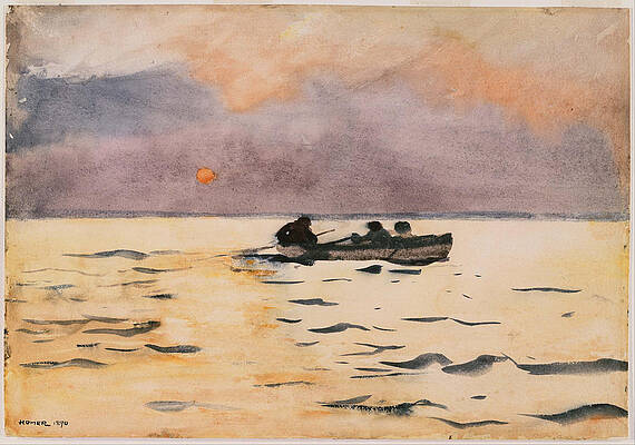 Rowing Home Print by Winslow Homer