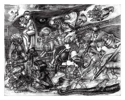 Wall Art - Drawing - Rush Hour by Michael Mynatt