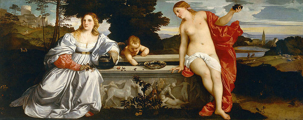 Sacred and Profane Love Print by Titian